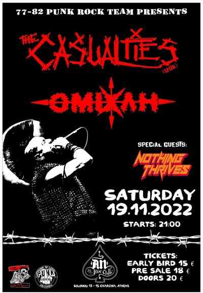 The Casualties, Ομίχλη, Nothing Thrives @ An Club