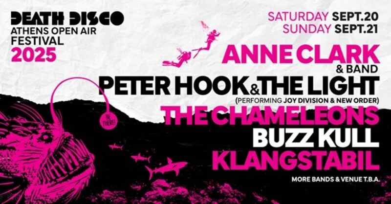 Death Disco Open Air Festival επιστρέφει με Anne Clark, Peter Hook & the Light κ.α.