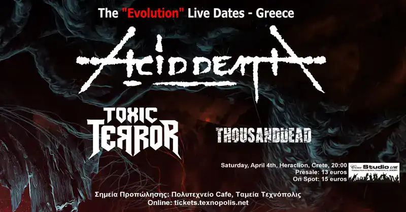 Acid Death, Toxic Terror, ThousandDead @ Cine Studio