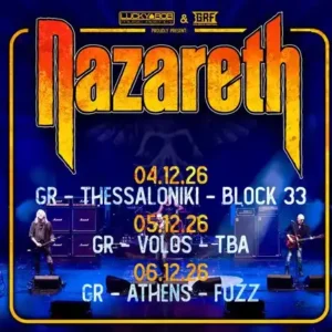Οι Nazareth σε Θεσσαλονίκη, Βόλο και Αθήνα