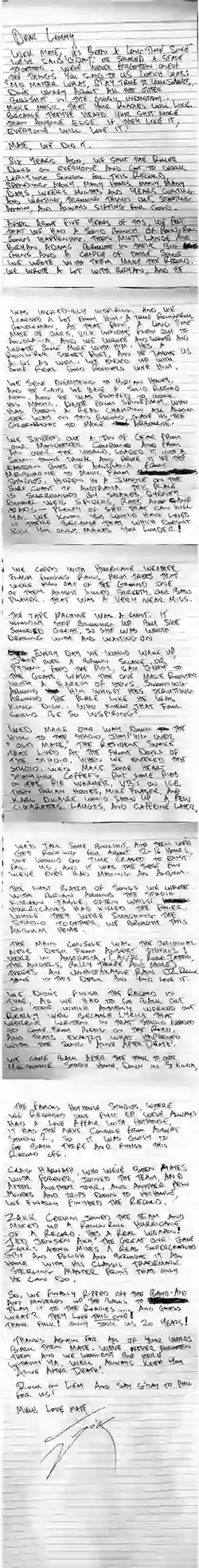 Airbourne γράμμα στον Lemmy