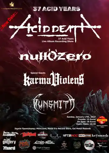 Acid Death, Null 'O' Zero, Karma Violens, Gunsmith @ Κύτταρο