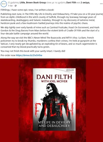Dani Filth - The Filth: My Life In Devilry And Debauchery